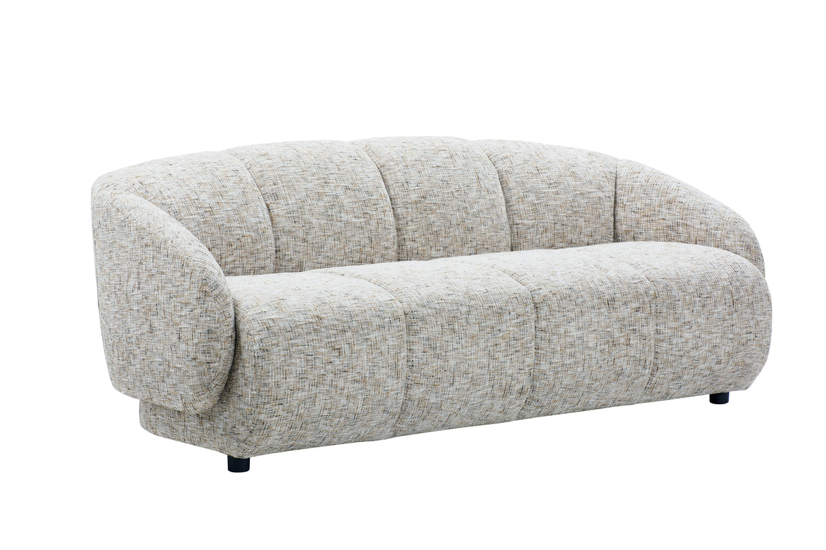 Santorini beige 3 seater sofa – side angle