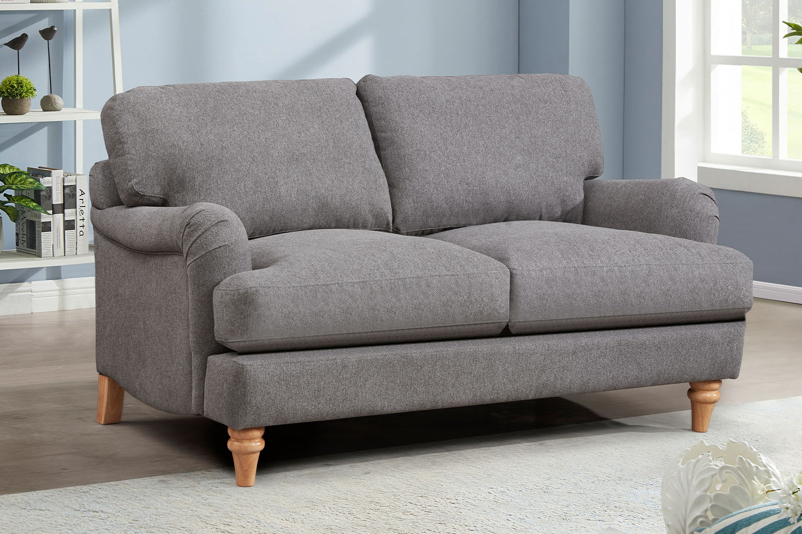 2 Seater Fabric Grey Sofa