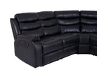 Roma Manual Recliner Corner Sofa Black Leather - Dante Furniture