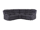 Roma Manual Recliner Corner Sofa Grey Leather - Dante Furniture