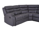 Roma Manual Recliner Corner Sofa Grey Leather - Dante Furniture