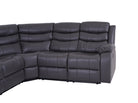 Roma Manual Recliner Corner Sofa Grey Leather - Dante Furniture