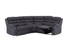 Roma Manual Recliner Corner Sofa Grey Leather - Dante Furniture