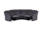 Roma Manual Recliner Corner Sofa Grey Leather - Dante Furniture