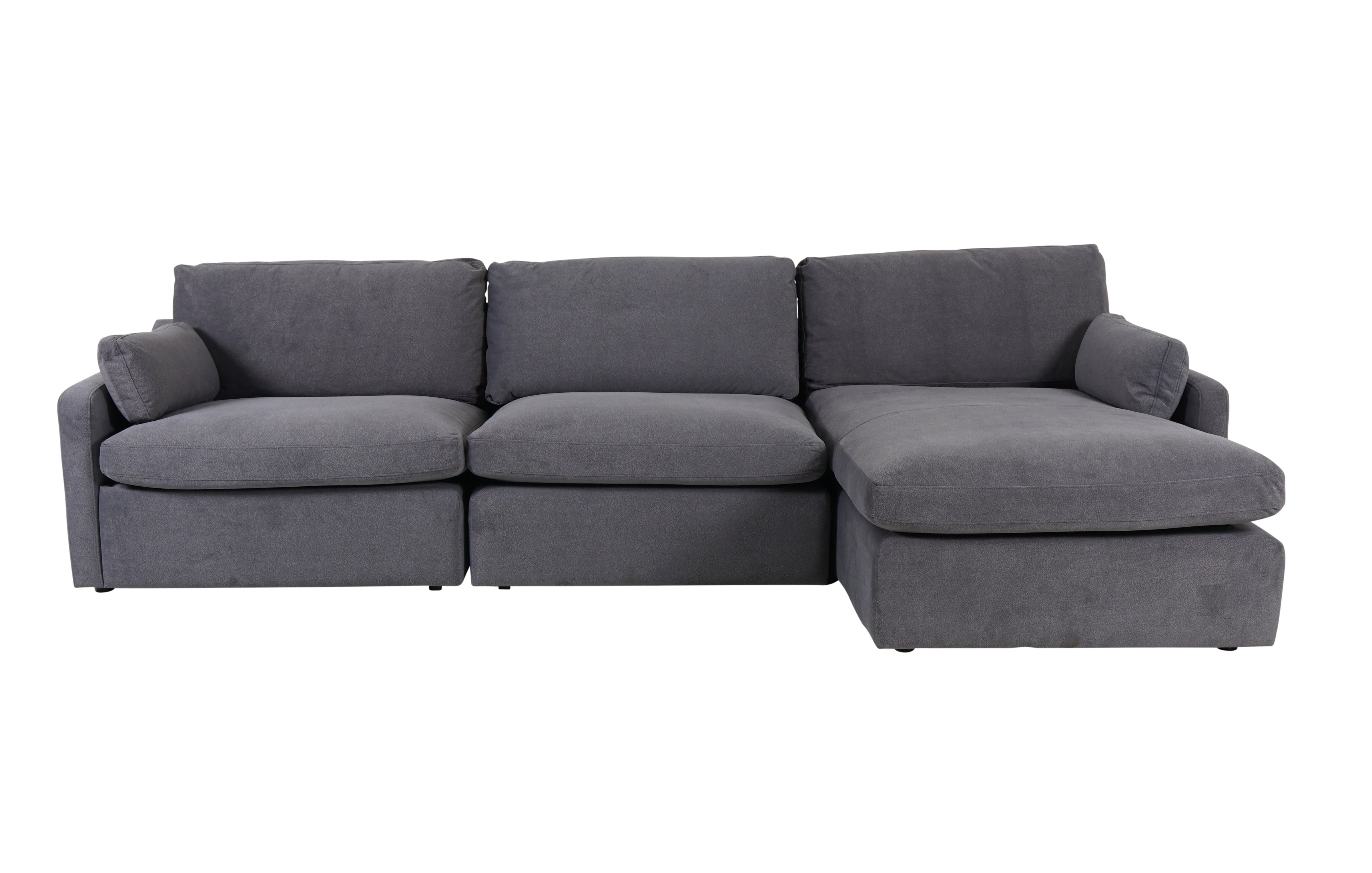 sleek right-hand-facing corner sofa