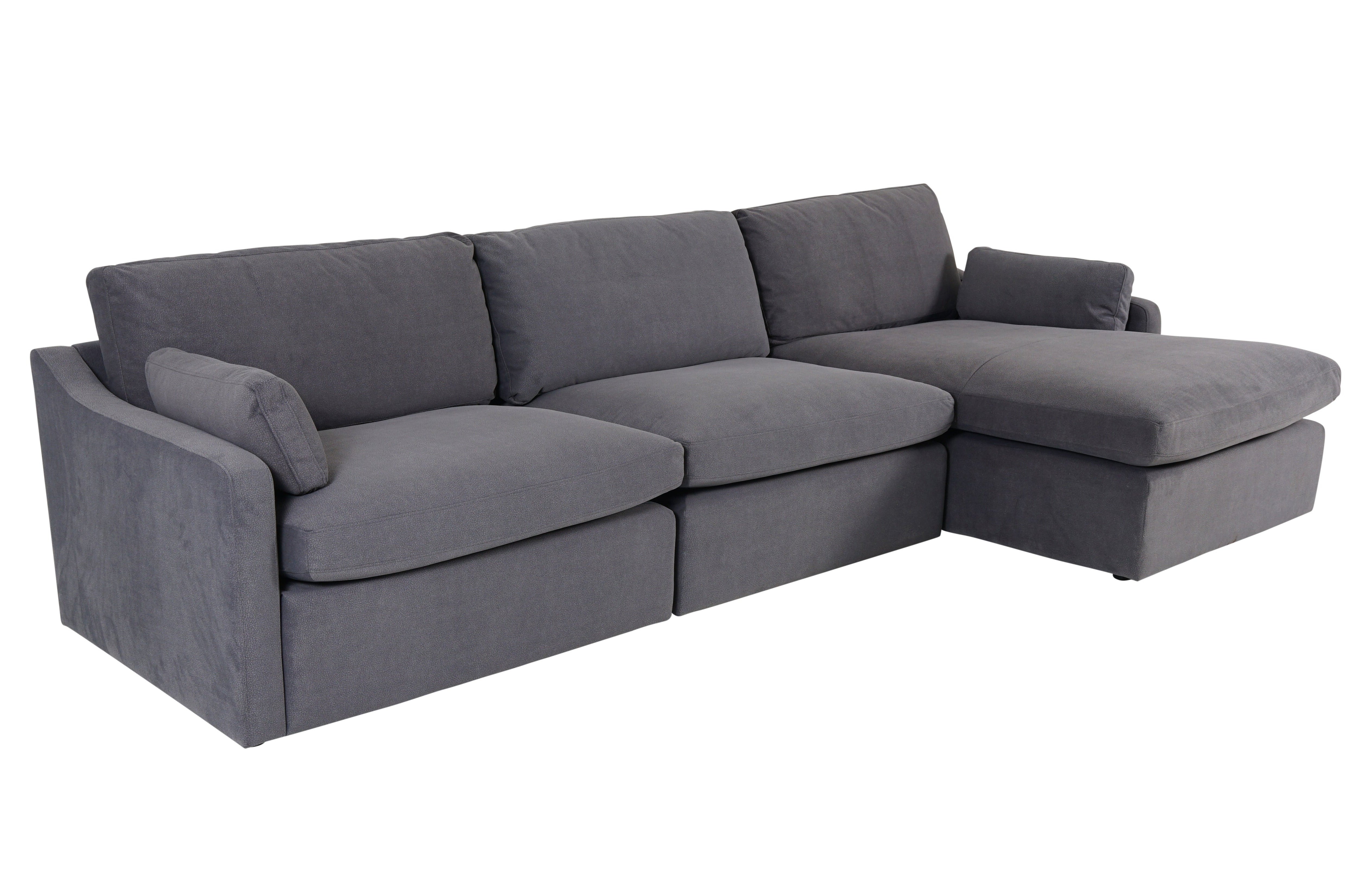 sleek right-hand-facing corner sofa
