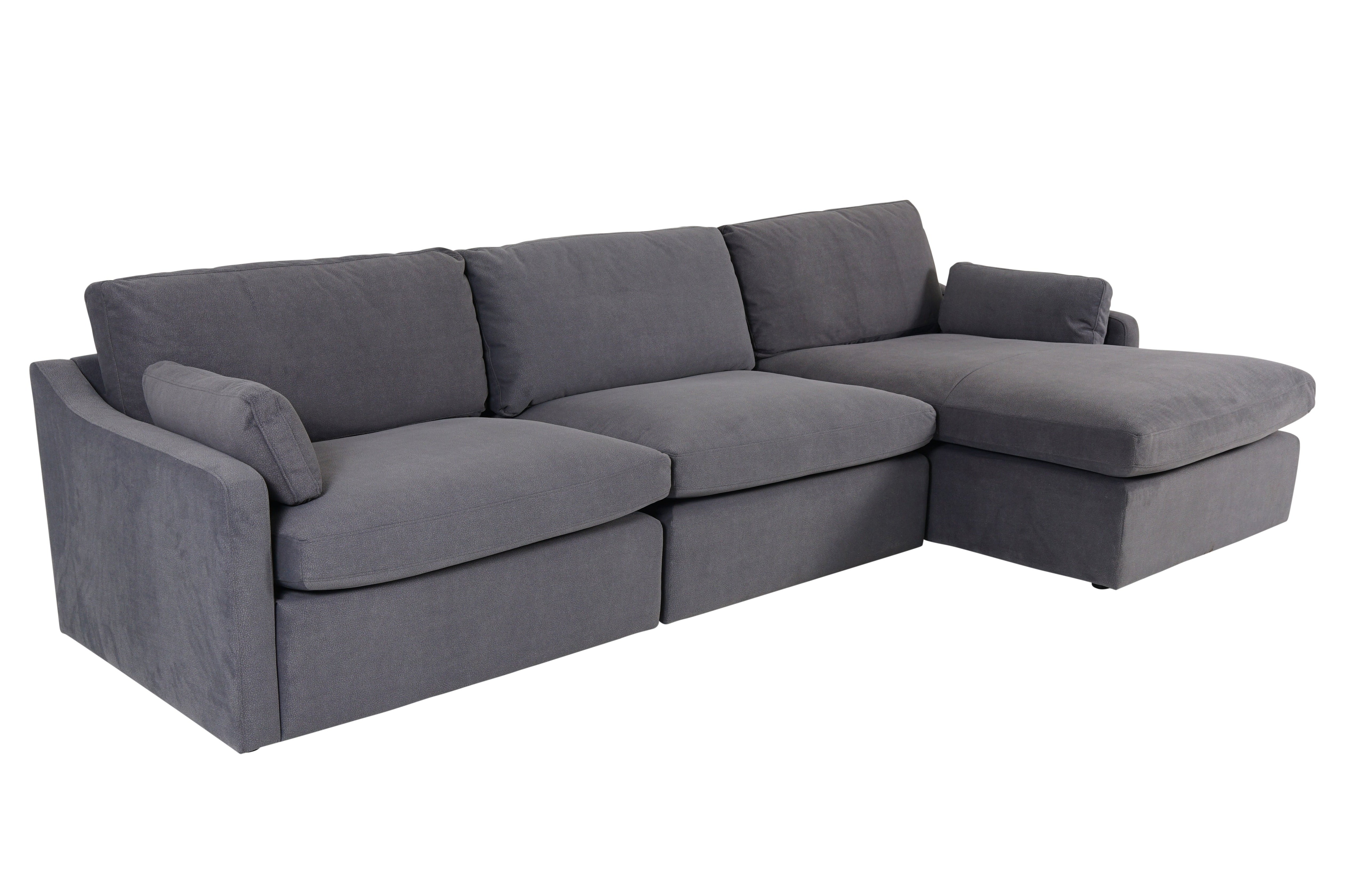 sleek right-hand-facing corner sofa