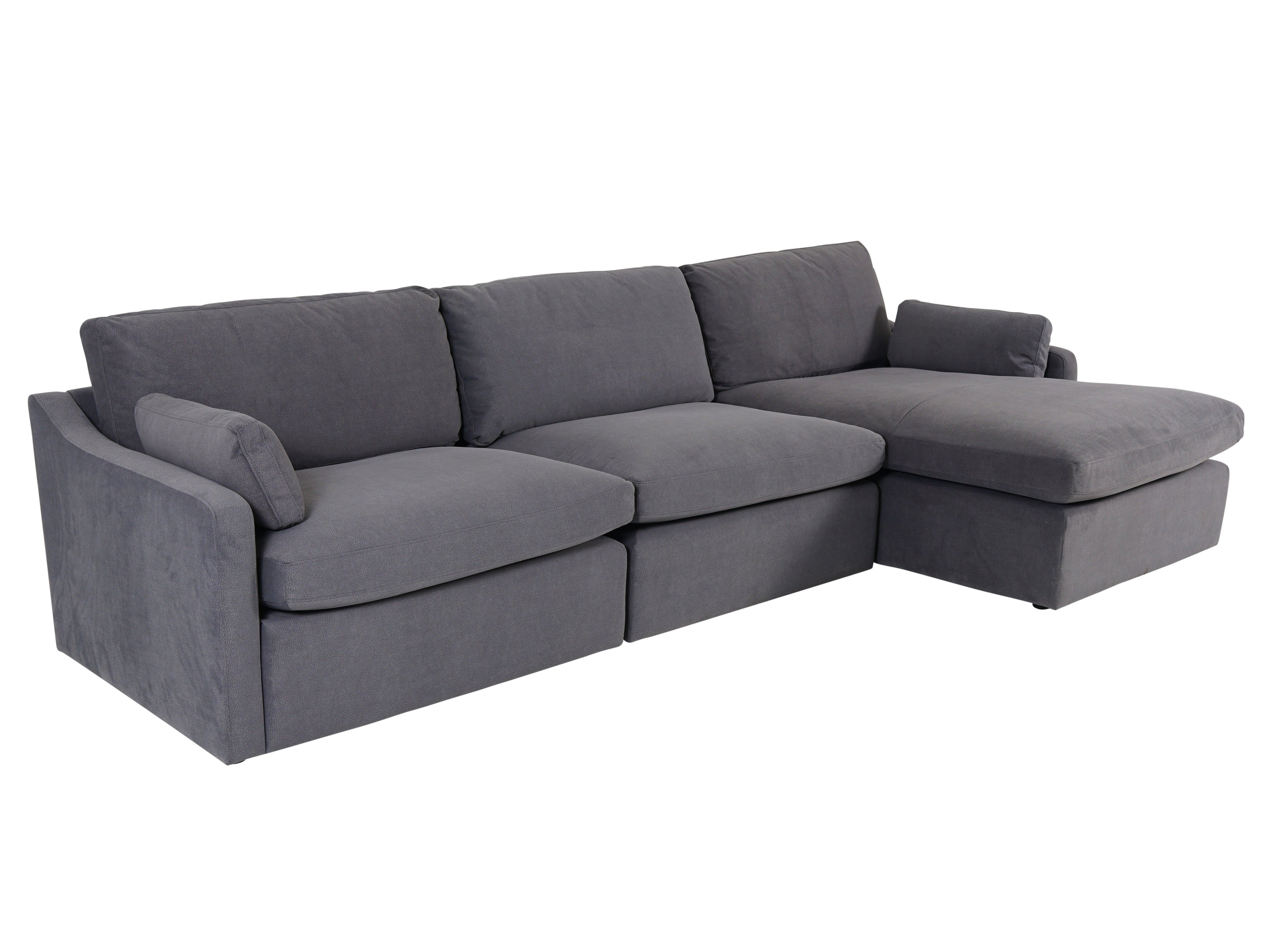 sleek right-hand-facing corner sofa