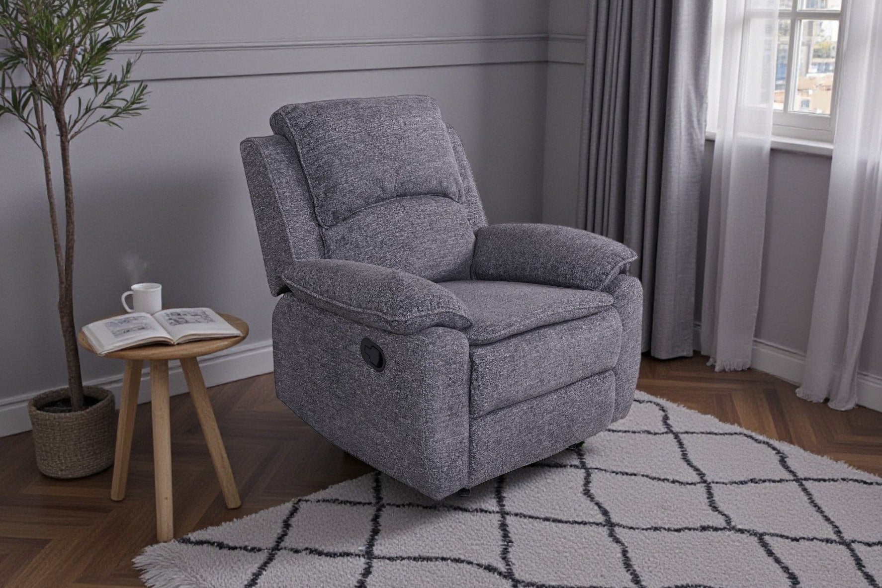Bronte Recliner Armchair - Grey - Dante Furniture