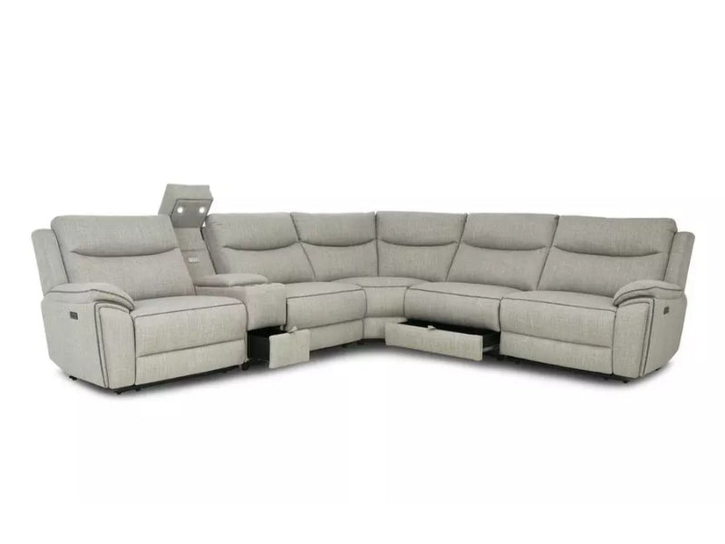 Trek Light Grey Corner Recliner Sofa Dante Furniture