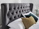 Calypso Velvet Smoke Ottoman Bed - Dante Furniture