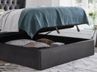 Calypso Velvet Smoke Ottoman Bed - Dante Furniture