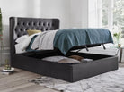 Calypso Velvet Smoke Ottoman Bed - Dante Furniture