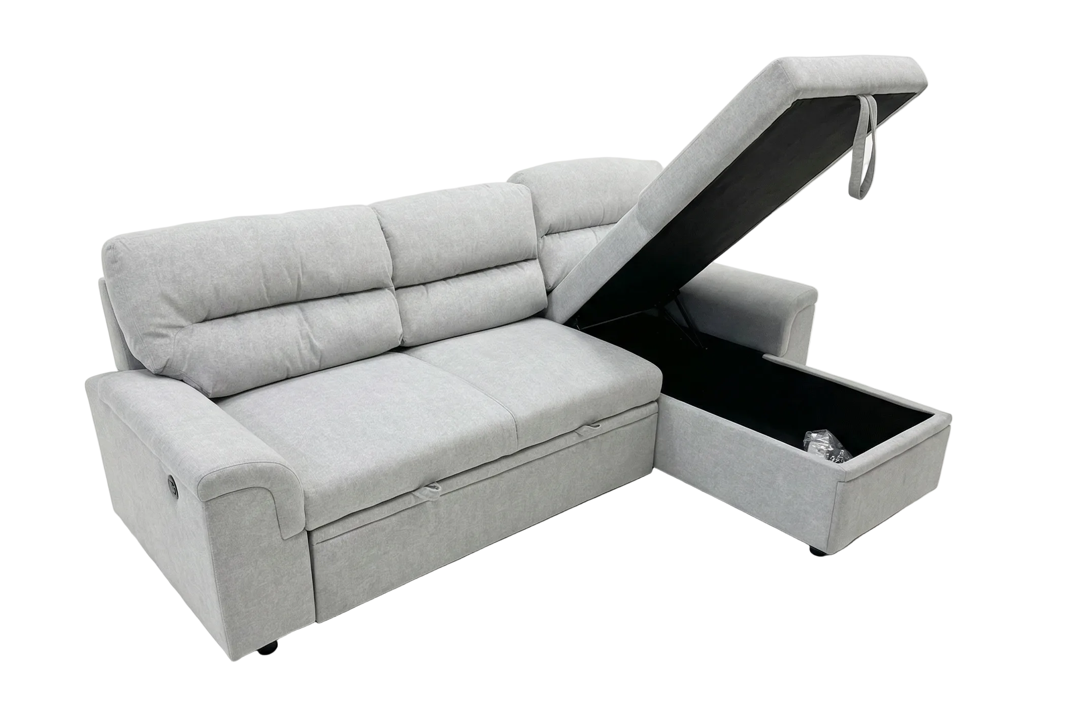 Verona Corner Sofa Bed Fabric - Light Grey - Dante Furniture