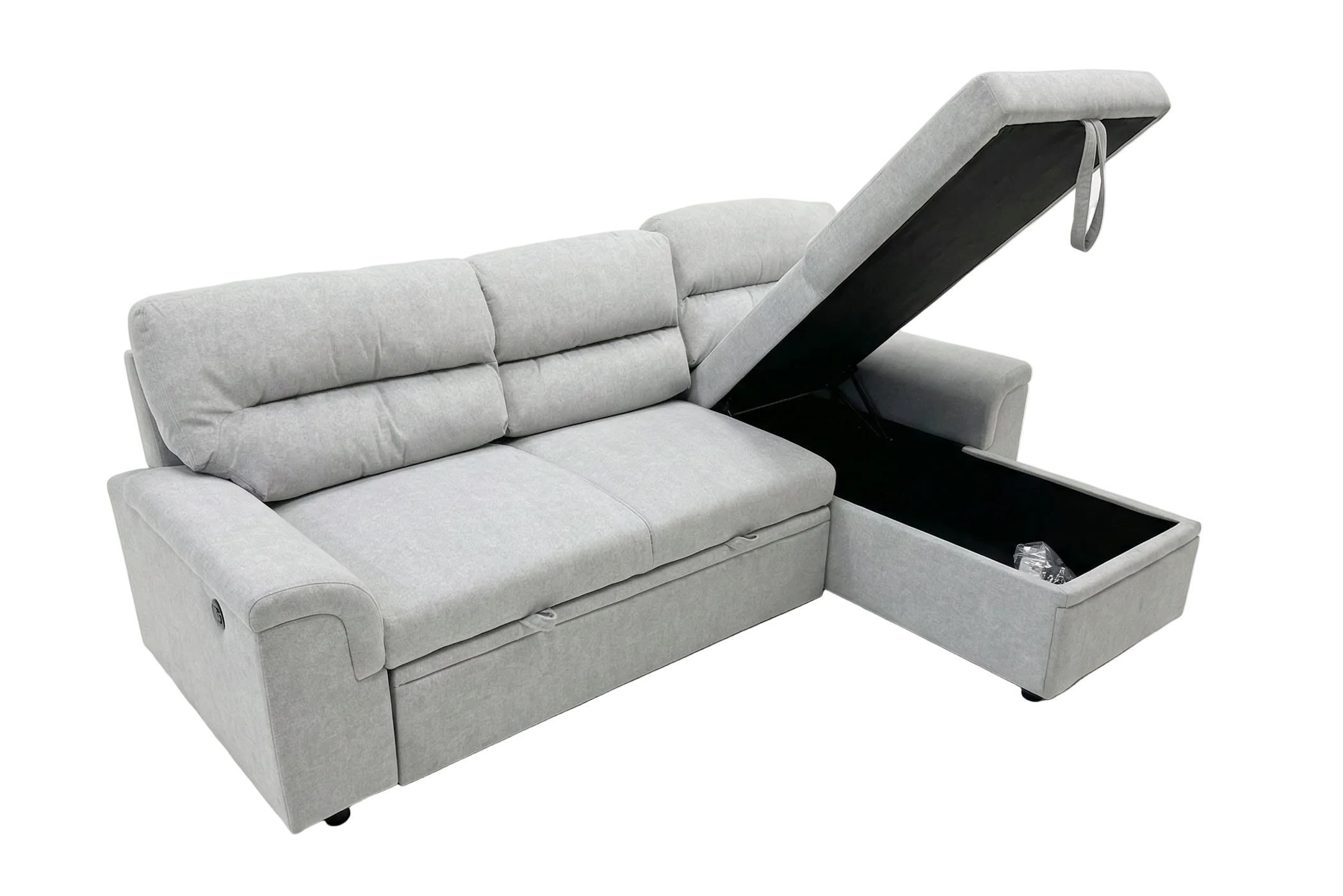 Verona Corner Sofa Bed Fabric - Light Grey - Dante Furniture
