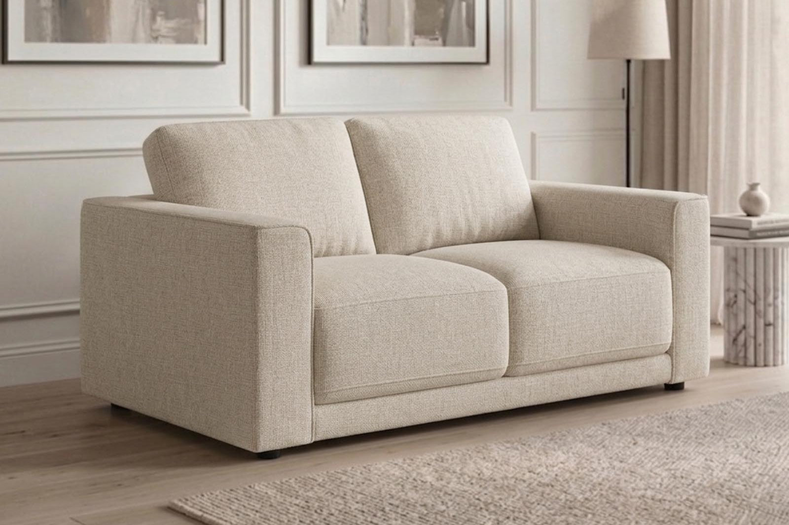 Luca 2 Seater Sofa – Oatmeal Chenille - Dante Furniture