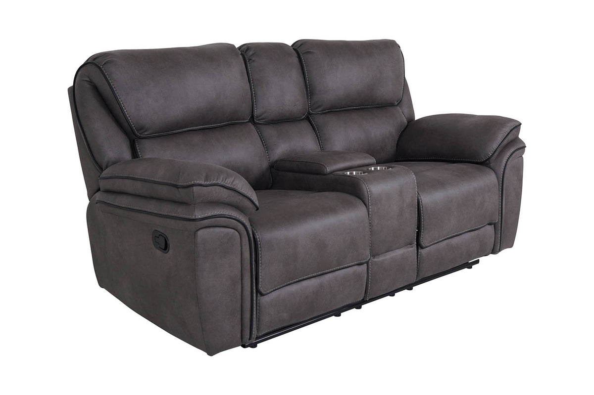 Monaco 2 Seater Console Recliner Sofa Grey