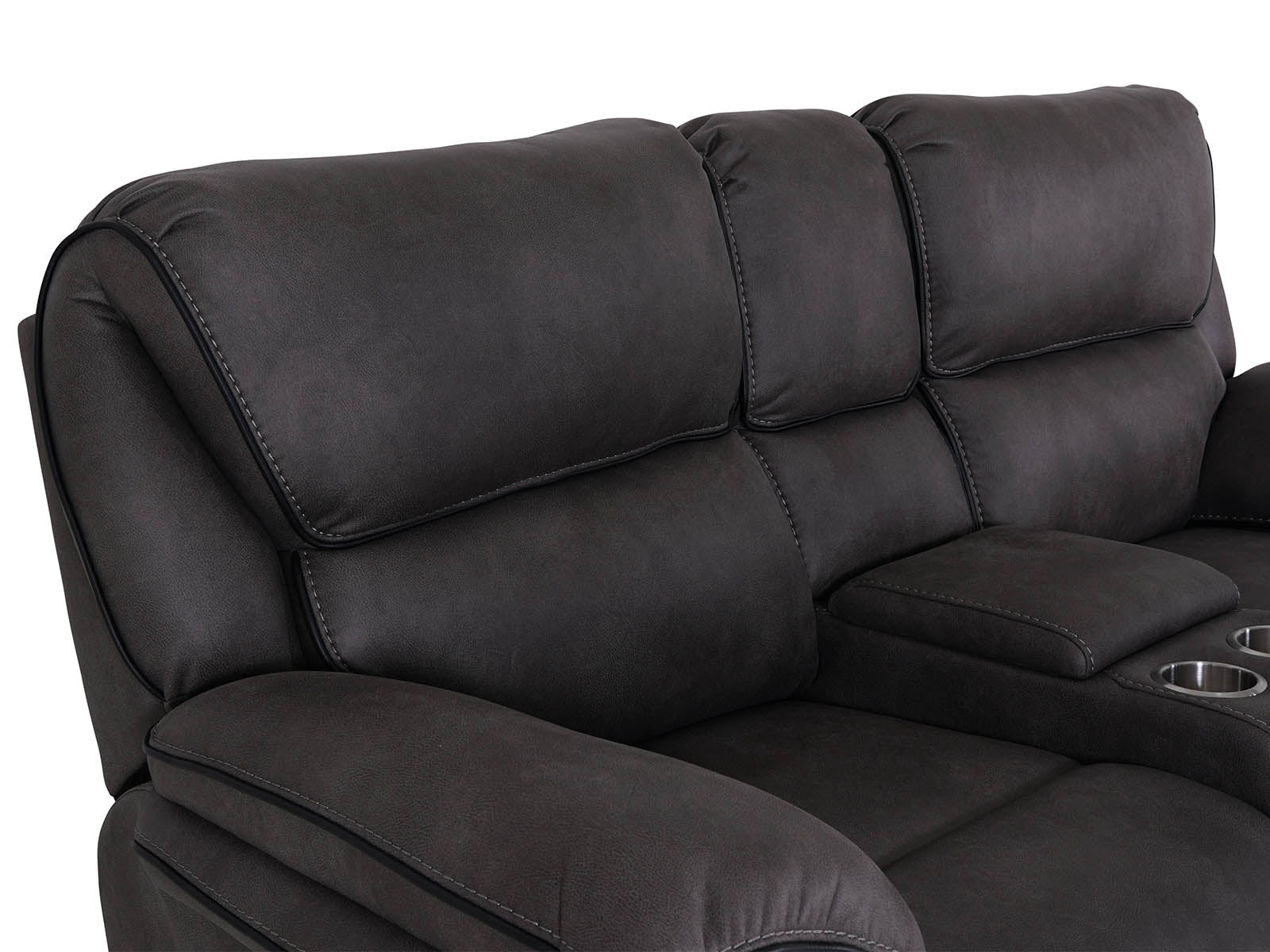 Monaco 2 Seater Console Recliner Sofa Grey