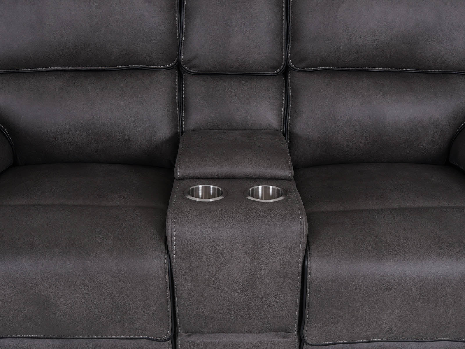 Monaco 2 Seater Console Recliner Sofa Grey