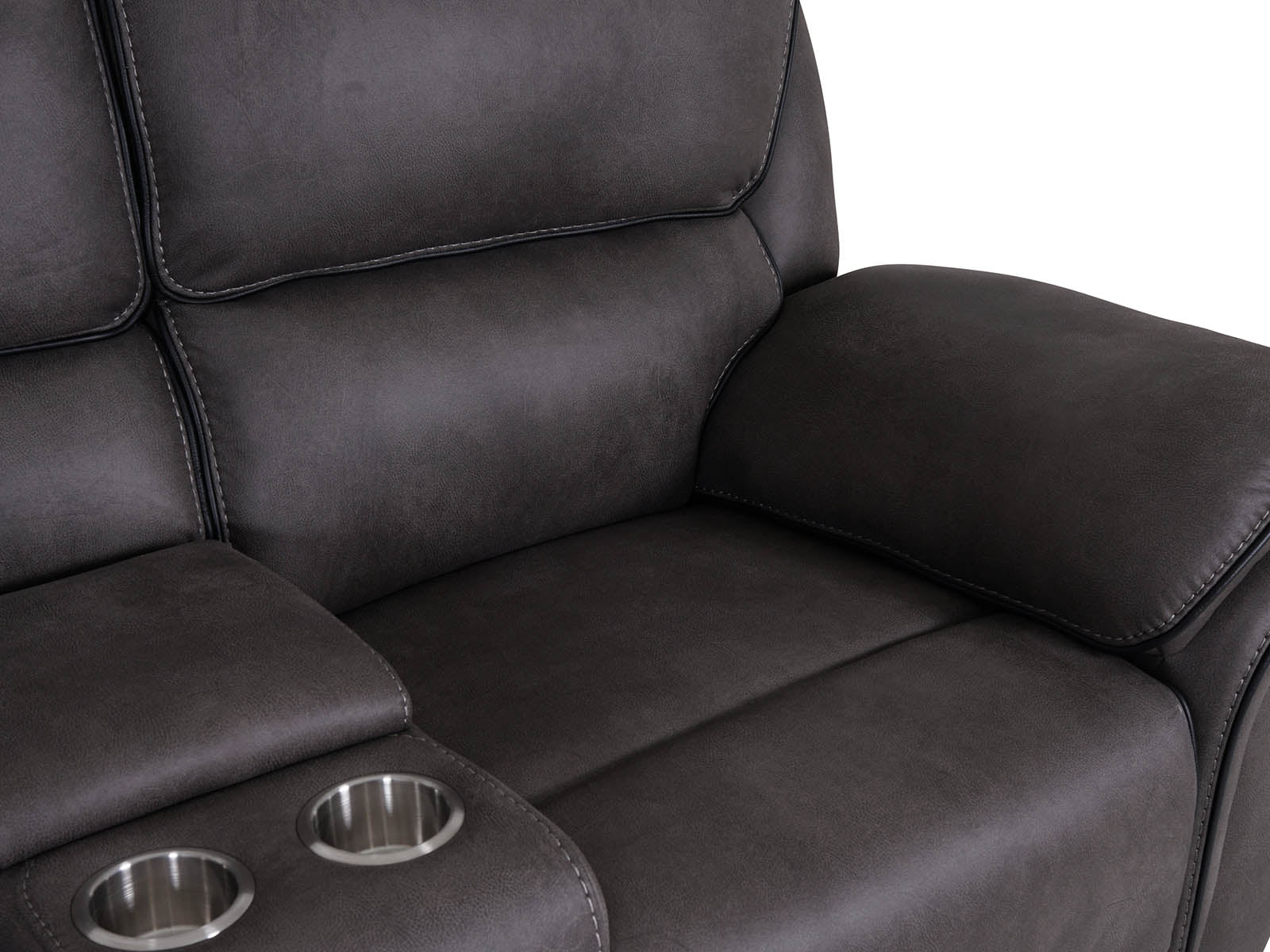 Monaco 2 Seater Console Recliner Sofa Grey