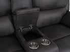 Monaco 2 Seater Console Recliner Sofa Grey