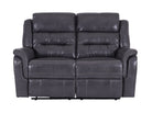 Turin 2 Seater Leather Recliner Sofa - Grey - Dante Furniture