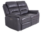 Turin 2 Seater Leather Recliner Sofa - Grey - Dante Furniture