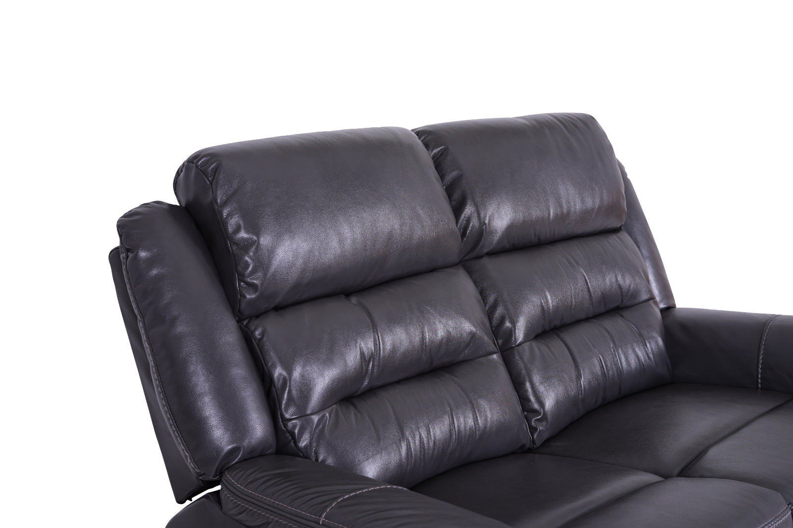 Turin 2 Seater Leather Recliner Sofa - Grey - Dante Furniture