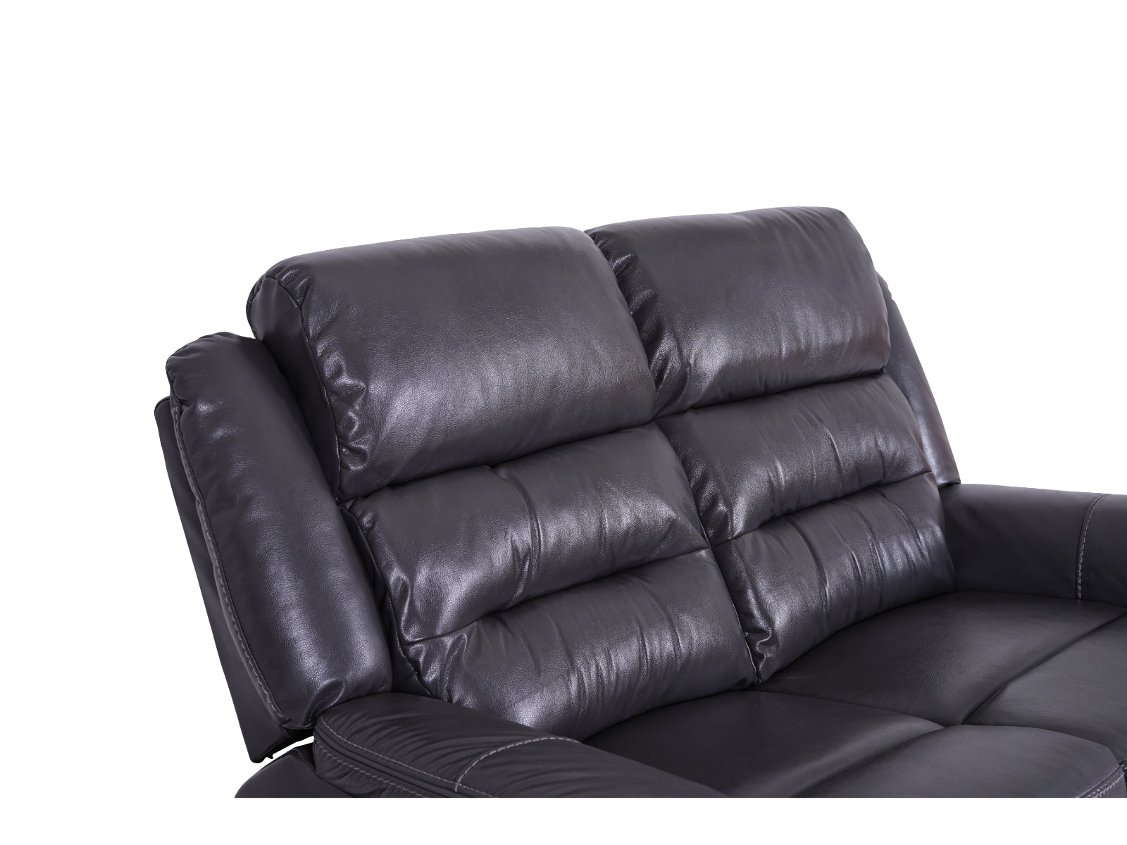 Turin 2 Seater Leather Recliner Sofa - Grey - Dante Furniture