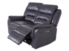 Turin 2 Seater Leather Recliner Sofa - Grey - Dante Furniture