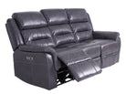 Turin 3 Seater Leather Recliner Sofa - Grey - Dante Furniture