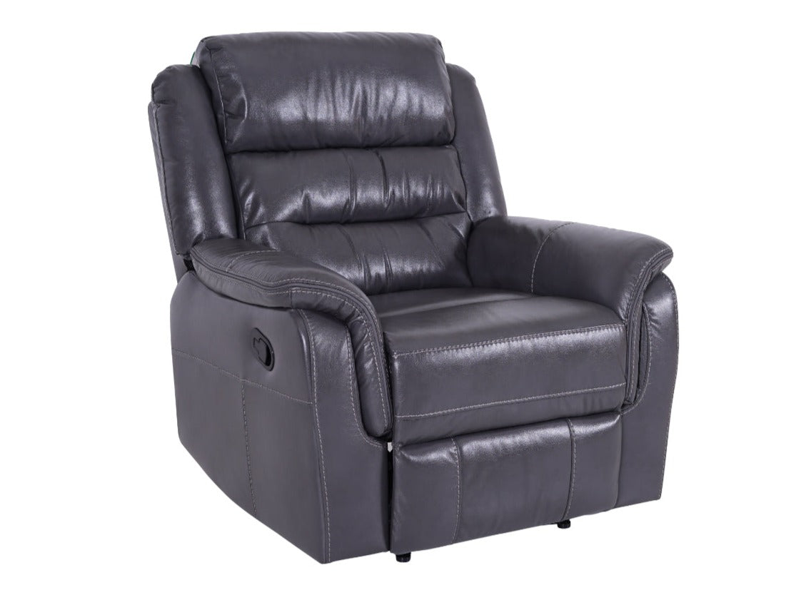 Turin Leather Recliner Armchair - Grey - Dante Furniture