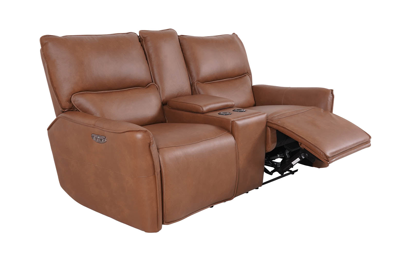 Gracie 2 Seater Smart Sofa Power Recliner With Console - Tan - Dante Furniture