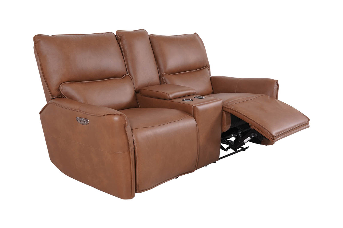 Gracie 2 Seater Smart Sofa Power Recliner With Console - Tan - Dante Furniture