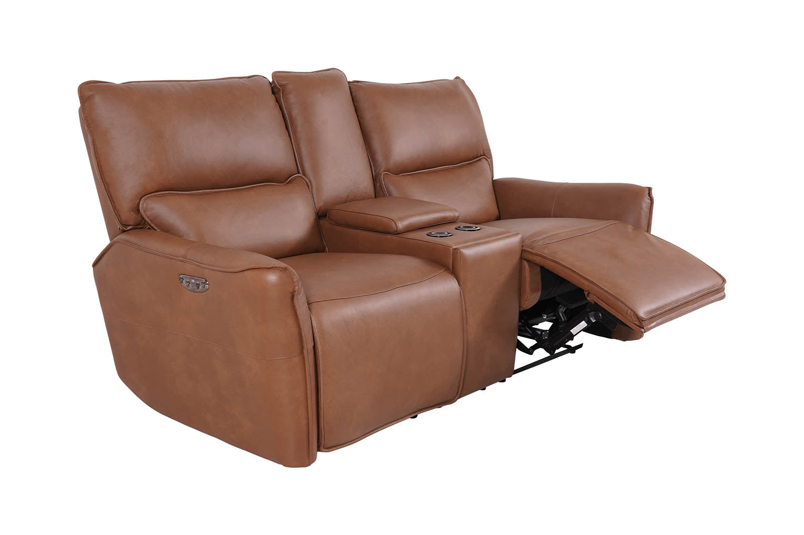 Gracie 2 Seater Smart Sofa Power Recliner With Console - Tan - Dante Furniture