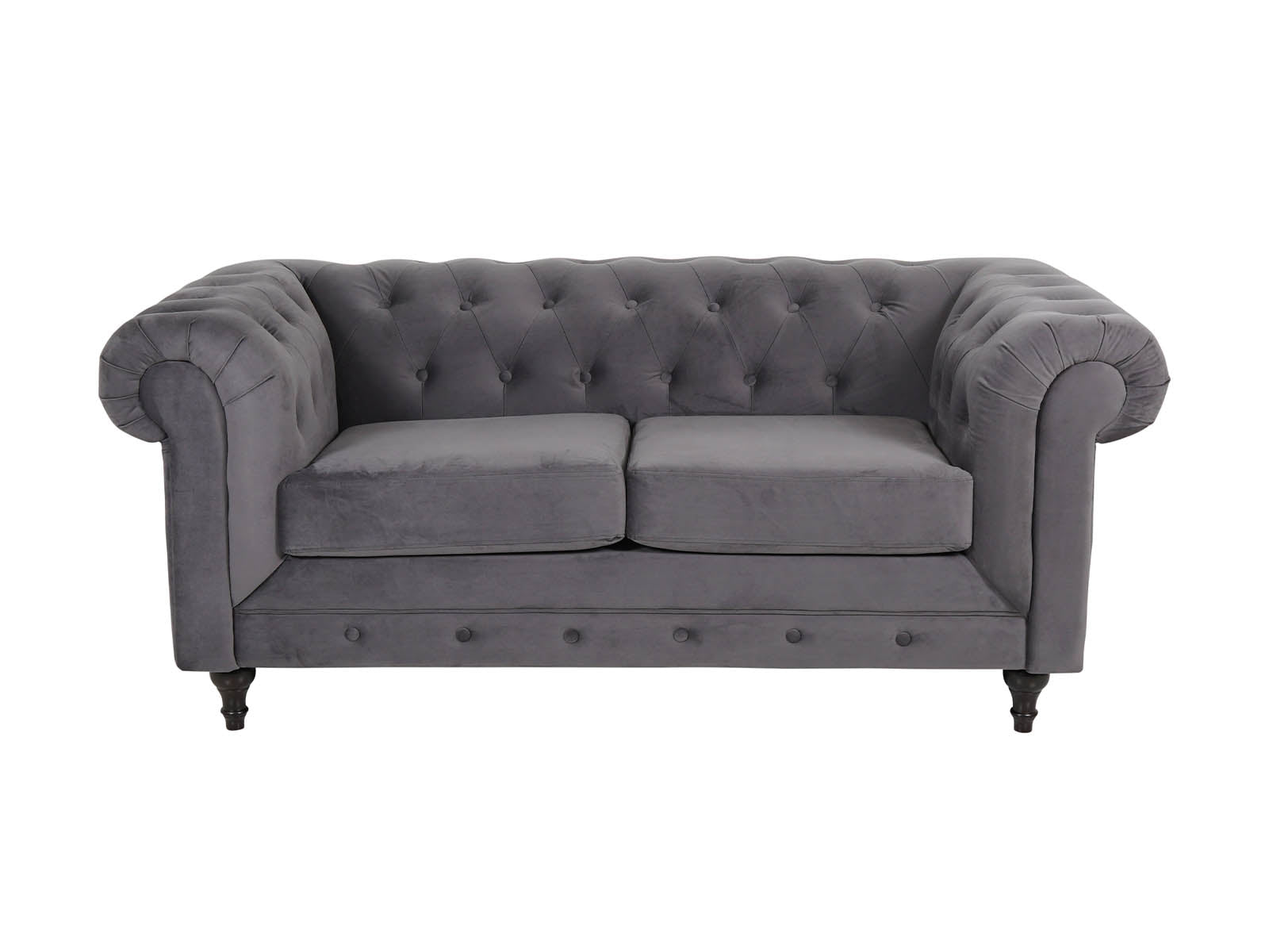Chesterfield 2 Seater - Plush Grey - Dante Furniture