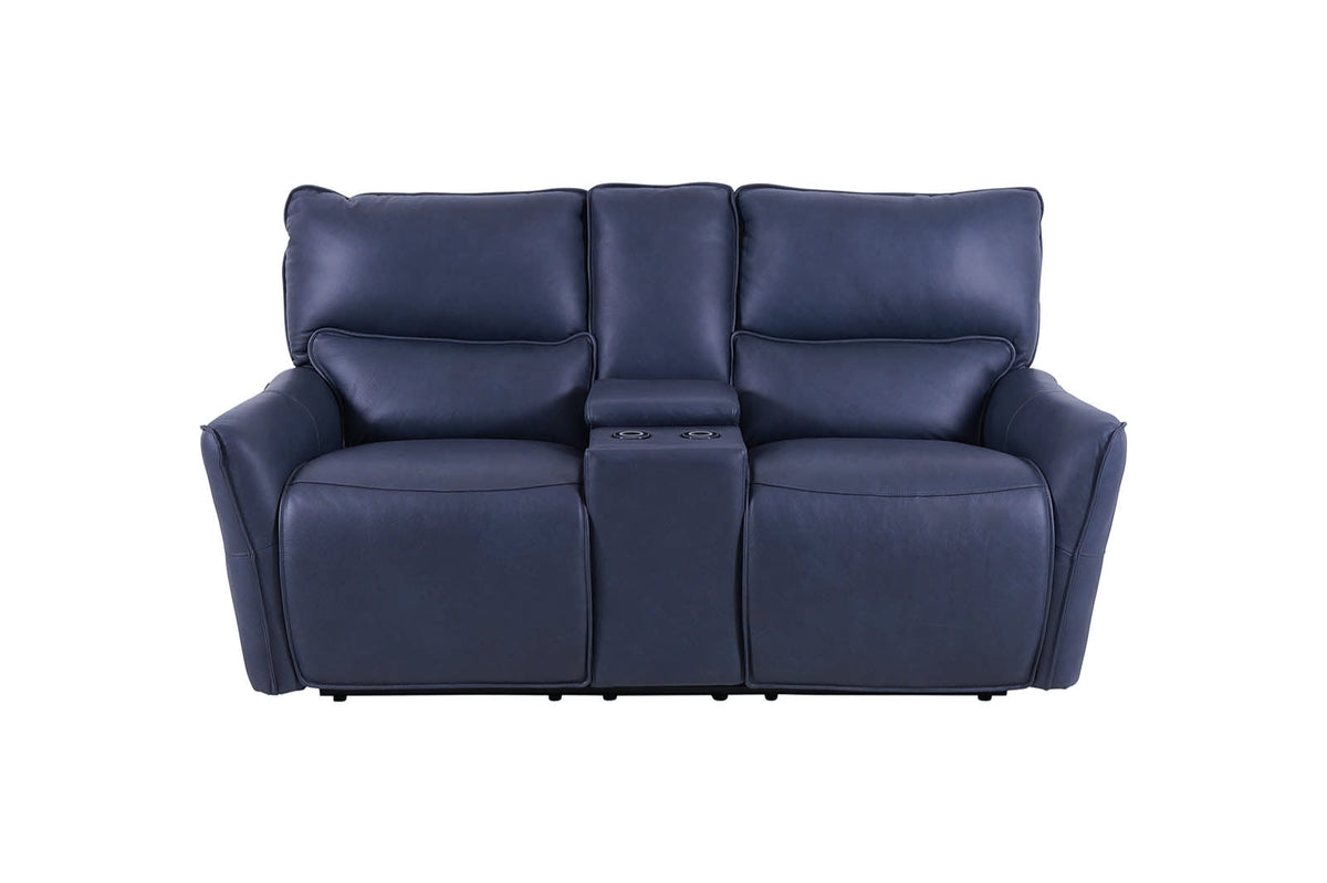 Gracie 2 Seater Smart Sofa Power Recliner With Console - Midnight Blue - Dante Furniture