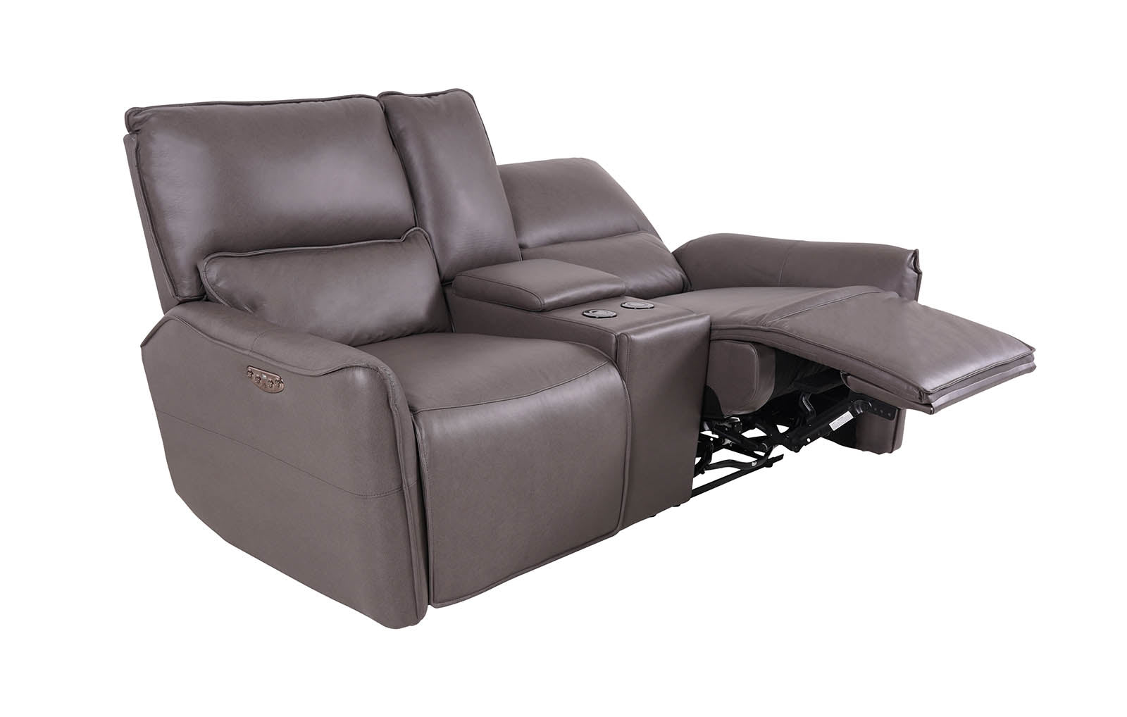 Gracie 2 Seater Smart Sofa Power Recliner With Console - Grey - Dante Furniture