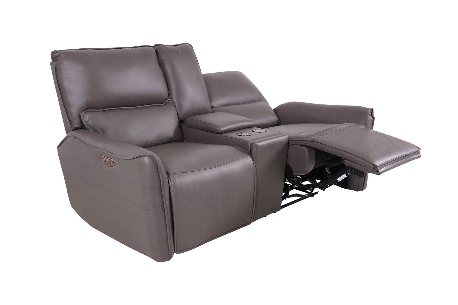 Gracie 2 Seater Smart Sofa Power Recliner With Console - Grey - Dante Furniture