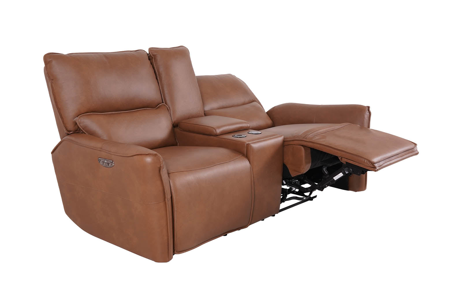 Gracie 2 Seater Smart Sofa Power Recliner With Console - Tan - Dante Furniture