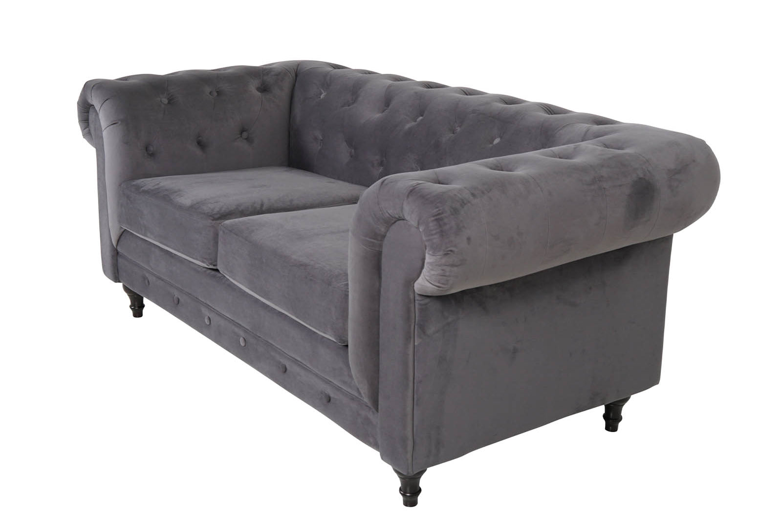 Chesterfield 2 Seater - Plush Grey - Dante Furniture