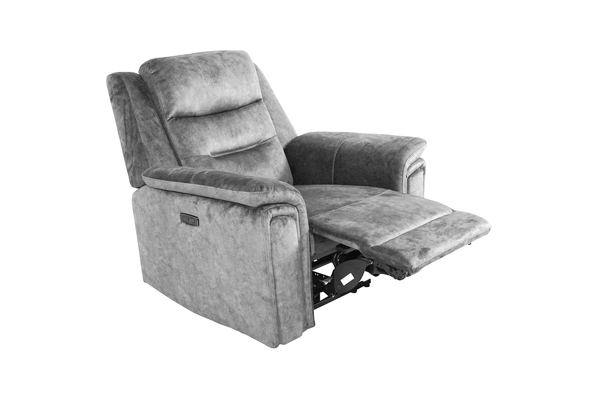 Berlin Power Recliner Armchair - Light Grey - Dante Furniture