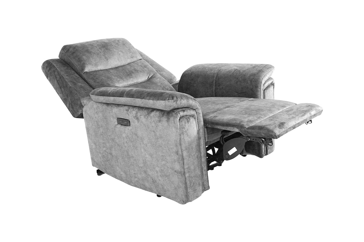 Berlin Power Recliner Armchair - Light Grey - Dante Furniture