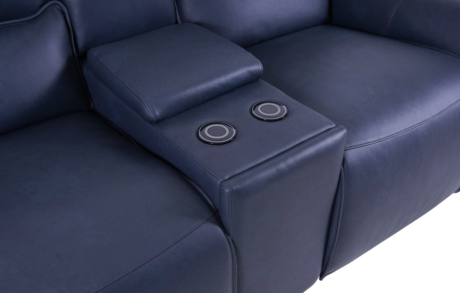 Gracie 2 Seater Smart Sofa Power Recliner With Console - Midnight Blue - Dante Furniture