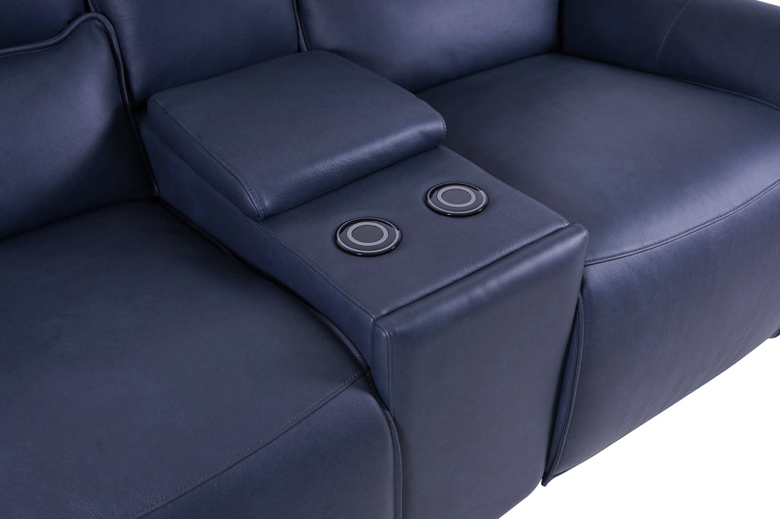 Gracie 2 Seater Smart Sofa Power Recliner With Console - Midnight Blue - Dante Furniture