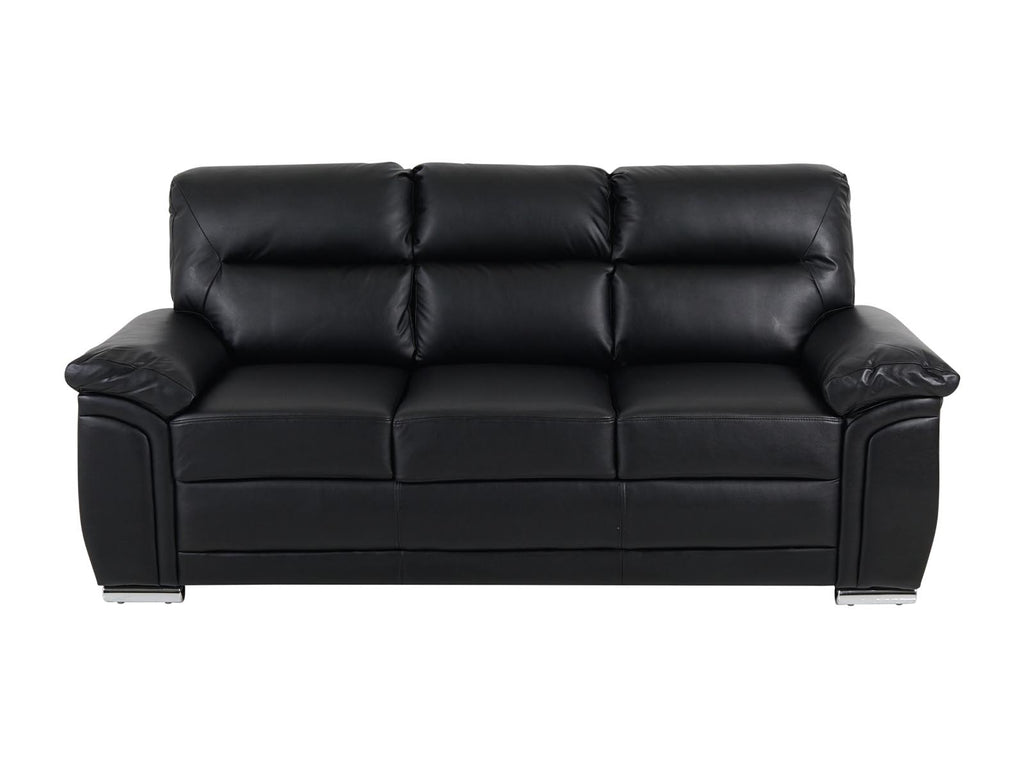 Ravenna 3 Seater Leather Sofa - Black - Dante Furniture - 1