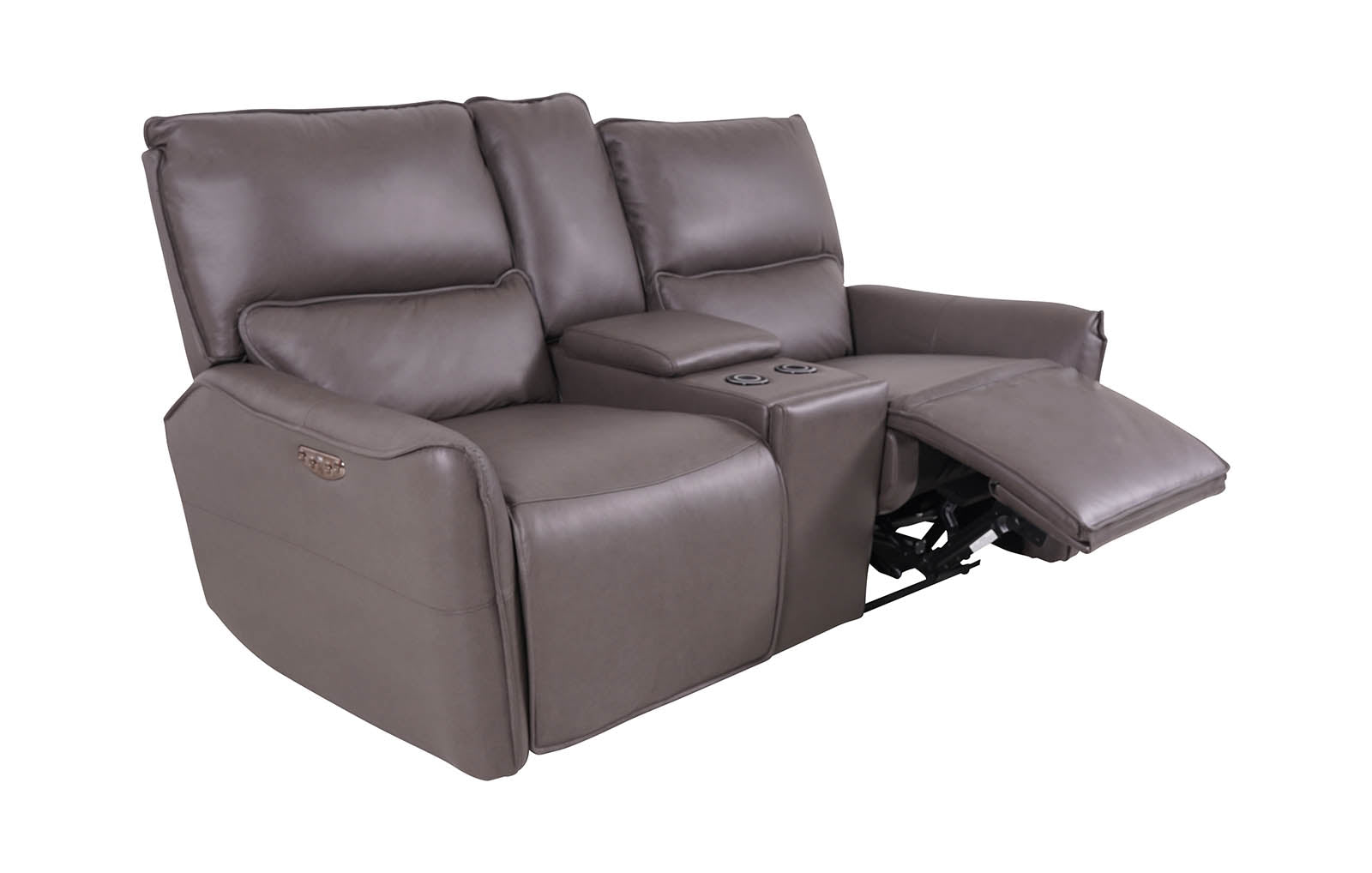 Gracie 2 Seater Smart Sofa Power Recliner With Console - Grey - Dante Furniture