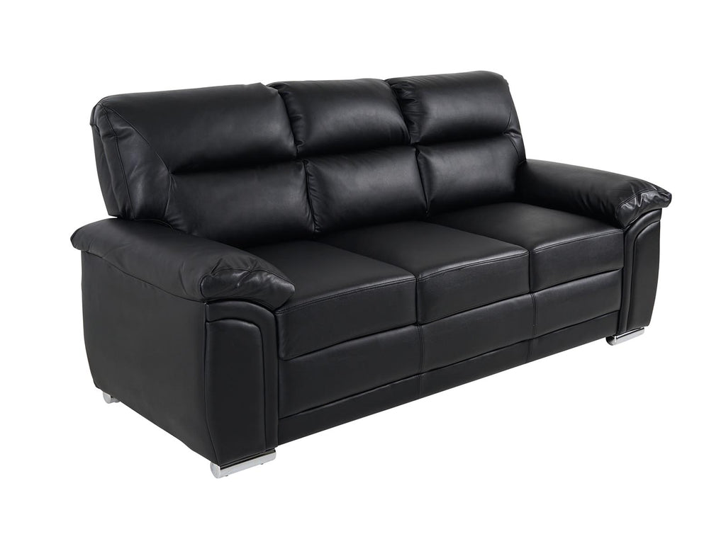 Ravenna 3 Seater Leather Sofa - Black - Dante Furniture - 2