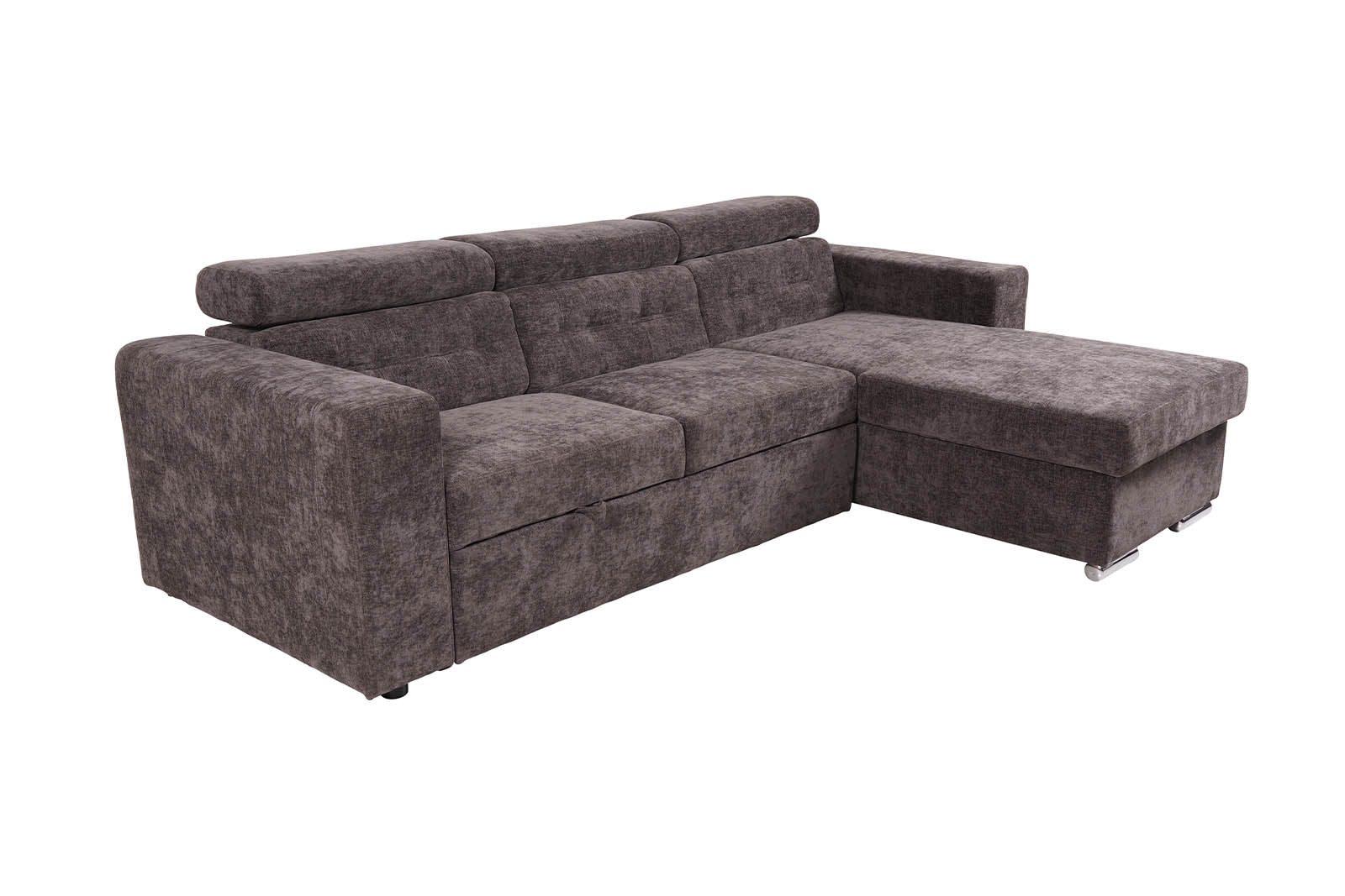 Siena Corner Sofa Bed Fabric - Brown - Dante Furniture
