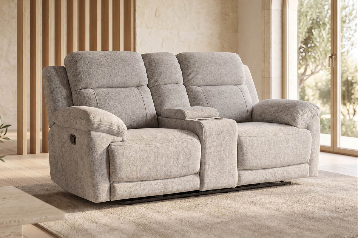 Lyla 2 Seater Power Recliner - Beige - Dante Furniture
